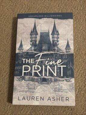 The Fine Print by Lauren Asher - Navy & Cream Paperback